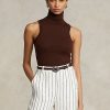 Hnědé dámské roláky Ralph Lauren vlny bez rukávů