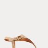 Hnědé dámské sandály Ralph Lauren Delancie Welington Calf-Suede Hnědé dámské sandály Ralph Lauren Delancie Welington Calf-Suede