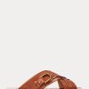 Hnědé dámské sandály Ralph Lauren Jacie Calfskin s třmenem