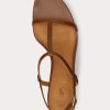 Hnědé dámské sandály Ralph Lauren Lambskin Kitten-Heel