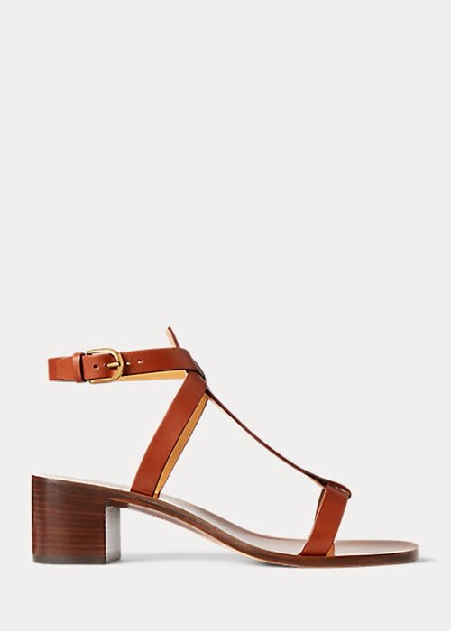 Hnědé dámské sandály z telecí kůže Ralph Lauren Dyllon Hnědé dámské sandály z telecí kůže Ralph Lauren Dyllon