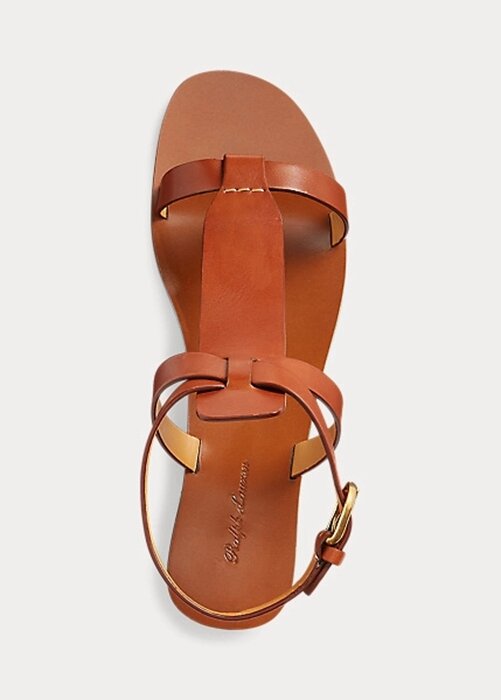 Hnědé dámské sandály z telecí kůže Ralph Lauren Dyllon Hnědé dámské sandály z telecí kůže Ralph Lauren Dyllon