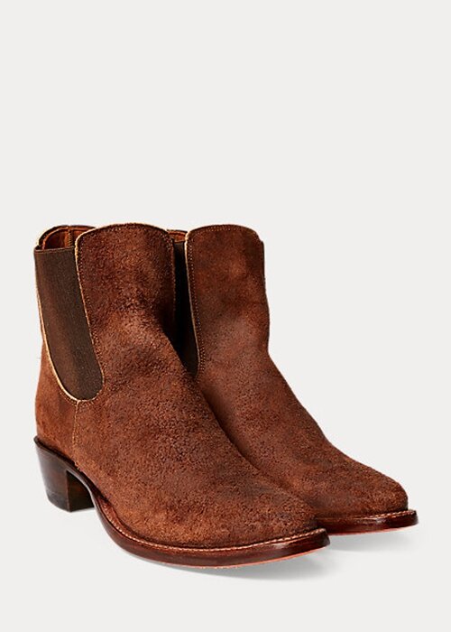 Hnědé dámské semišové boty Ralph Lauren Chelsea Plainview Hnědé dámské semišové boty Ralph Lauren Chelsea Plainview