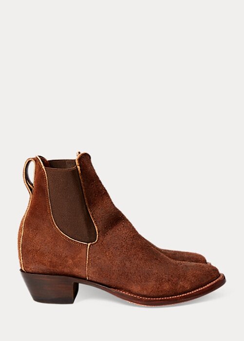 Hnědé dámské semišové boty Ralph Lauren Chelsea Plainview Hnědé dámské semišové boty Ralph Lauren Chelsea Plainview