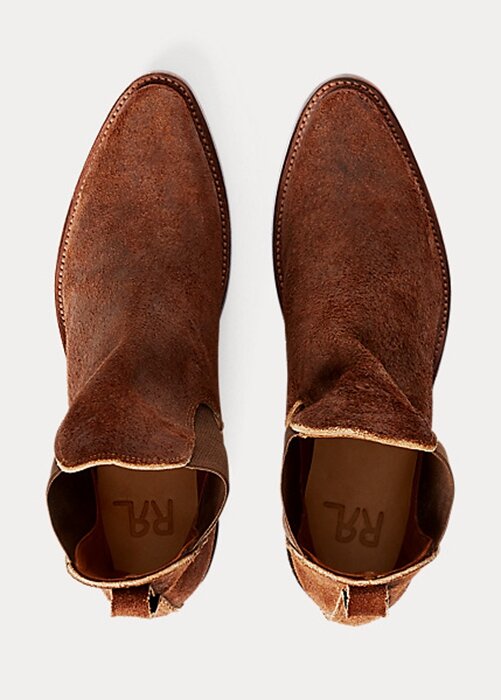 Hnědé dámské semišové boty Ralph Lauren Chelsea Plainview Hnědé dámské semišové boty Ralph Lauren Chelsea Plainview