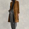 Hnědé dámské semišové kabáty Ralph Lauren Hnědé dámské semišové kabáty Ralph Lauren