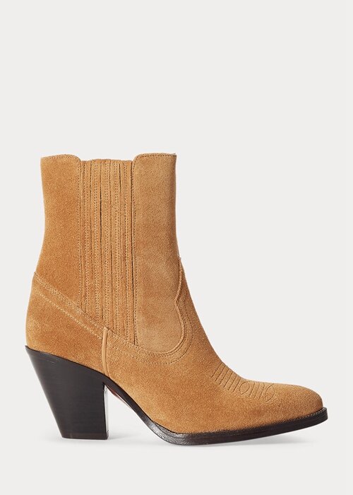 Hnědé dámské semišové kovbojské boty Ralph Lauren Lowrey Hnědé dámské semišové kovbojské boty Ralph Lauren Lowrey