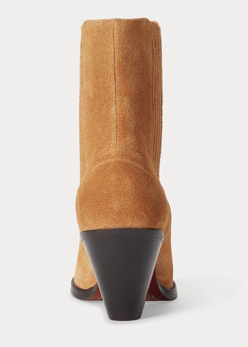 Hnědé dámské semišové kovbojské boty Ralph Lauren Lowrey Hnědé dámské semišové kovbojské boty Ralph Lauren Lowrey