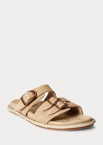 Hnědé dámské semišové sandály Ralph Lauren Ezra Calfskin Hnědé dámské semišové sandály Ralph Lauren Ezra Calfskin