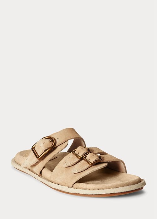 Hnědé dámské semišové sandály Ralph Lauren Ezra Calfskin Hnědé dámské semišové sandály Ralph Lauren Ezra Calfskin
