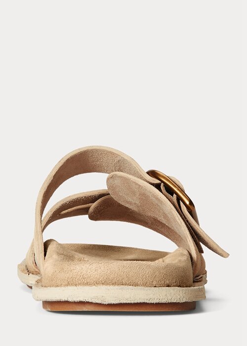 Hnědé dámské semišové sandály Ralph Lauren Ezra Calfskin Hnědé dámské semišové sandály Ralph Lauren Ezra Calfskin
