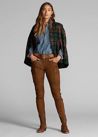 Hnědé dámské skinny cargo kalhoty Ralph Lauren