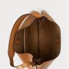 Hnědé dámské střední tašky přes rameno Ralph Lauren Polo Id z teletiny