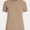 Hnědé dámské svetry s krátkým rukávem Cashmere Jersey Ralph Lauren