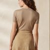 Hnědé dámské svetry s krátkým rukávem Cashmere Jersey Ralph Lauren