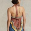 Hnědý dámský šátek Ralph Lauren s motivem Mulberry Silk Halter Tops Hnědý dámský šátek Ralph Lauren s motivem Mulberry Silk Halter Tops