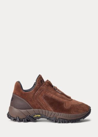 Hnědé dámské tenisky Ralph Lauren Grayson Calf-Suede Zip Hnědé dámské tenisky Ralph Lauren Grayson Calf-Suede Zip