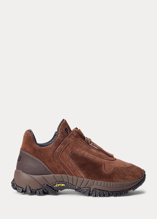 Hnědé dámské tenisky Ralph Lauren Grayson Calf-Suede Zip Hnědé dámské tenisky Ralph Lauren Grayson Calf-Suede Zip