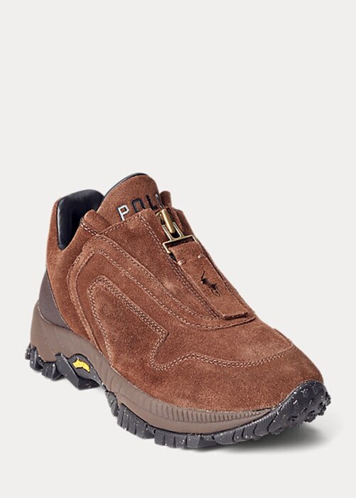 Hnědé dámské tenisky Ralph Lauren Grayson Calf-Suede Zip Hnědé dámské tenisky Ralph Lauren Grayson Calf-Suede Zip