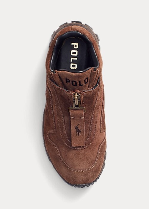 Hnědé dámské tenisky Ralph Lauren Grayson Calf-Suede Zip Hnědé dámské tenisky Ralph Lauren Grayson Calf-Suede Zip