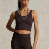 Hnědé dámské tílka Ralph Lauren Cupped Sueded Jersey