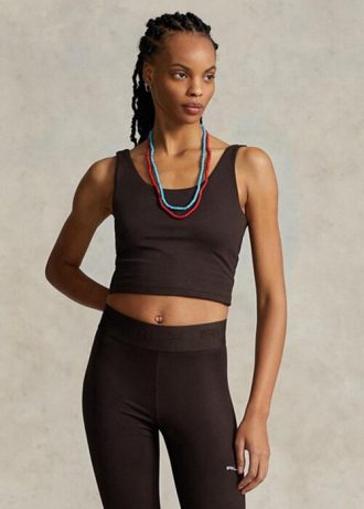 Hnědé dámské tílka Ralph Lauren Cupped Sueded Jersey