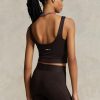Hnědé dámské tílka Ralph Lauren Cupped Sueded Jersey