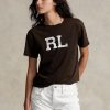 Hnědá dámská trička Ralph Lauren Rl Logo Jersey Hnědá dámská trička Ralph Lauren Rl Logo Jersey