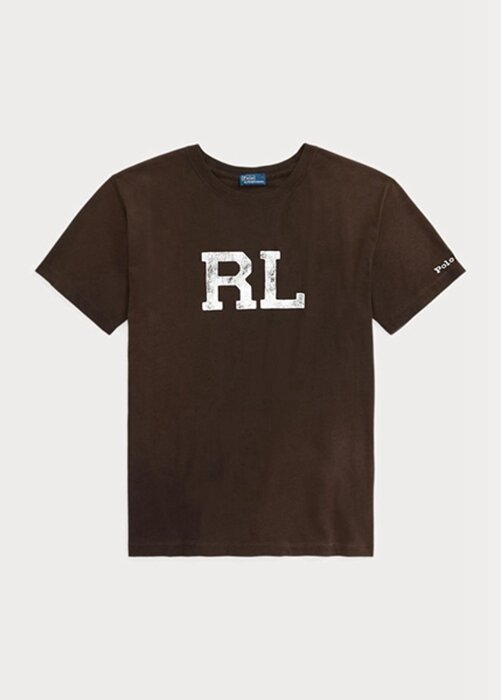Hnědá dámská trička Ralph Lauren Rl Logo Jersey Hnědá dámská trička Ralph Lauren Rl Logo Jersey