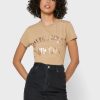 Hnědá dámská trička s logem Ralph Lauren s kulatým výstřihem Hnědá dámská trička s logem Ralph Lauren s kulatým výstřihem