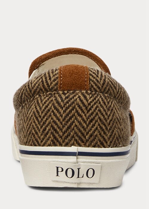 Hnědé / hnědé pánské nazouvací tenisky Ralph Lauren Keaton Tweed Hnědé / hnědé pánské nazouvací tenisky Ralph Lauren Keaton Tweed