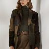 Hnědé / olivové dámské Patchworkové tvídové bundy Ralph Lauren Hailey