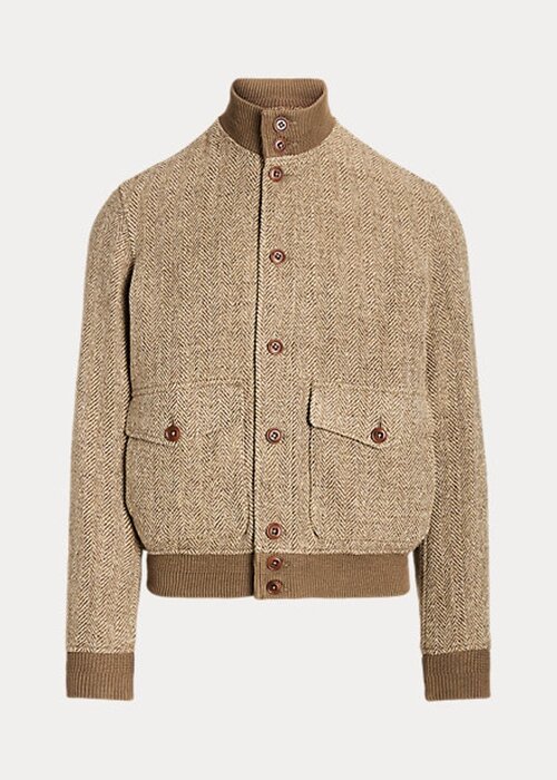 Hnědé pánské bundy Ralph Lauren Linen-Blend Tweed Hnědé pánské bundy Ralph Lauren Linen-Blend Tweed