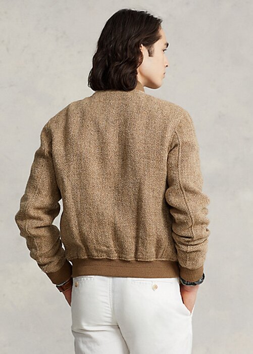 Hnědé pánské bundy Ralph Lauren Linen-Blend Tweed Hnědé pánské bundy Ralph Lauren Linen-Blend Tweed