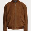 Hnědé pánské bundy Ralph Lauren Suede Bomber Hnědé pánské bundy Ralph Lauren Suede Bomber