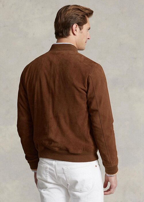 Hnědé pánské bundy Ralph Lauren Suede Bomber Hnědé pánské bundy Ralph Lauren Suede Bomber