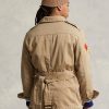 Hnědé pánské bundy Ralph Lauren Twill s páskem