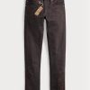 Hnědé pánské džíny Ralph Lauren Slim Narrow Fit Black Resin Rinse