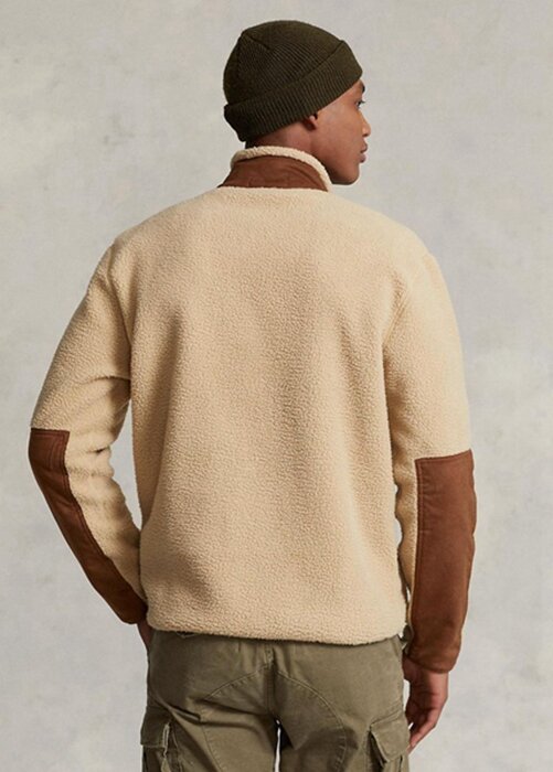 Hnědá pánská hybridní mikina Ralph Lauren Hybrid Pullover se čtvrt zipem Hnědá pánská hybridní mikina Ralph Lauren Hybrid Pullover se čtvrt zipem