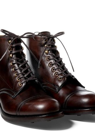 Hnědé pánské kožené boty Ralph Lauren