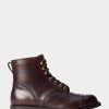 Hnědé pánské kožené boty Ralph Lauren Hnědé pánské kožené boty Ralph Lauren