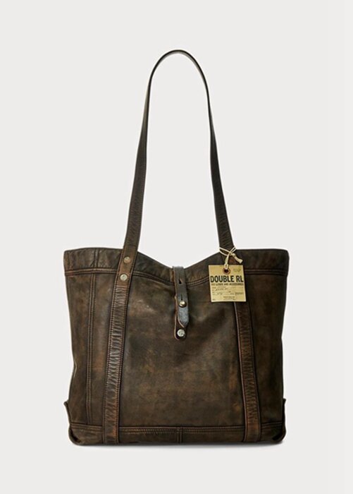 Hnědé pánské kožené kabelky Ralph Lauren Hnědé pánské kožené kabelky Ralph Lauren