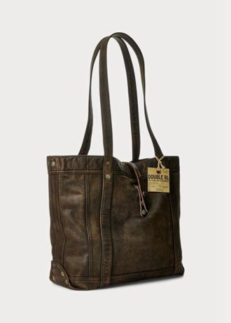 Hnědé pánské kožené kabelky Ralph Lauren