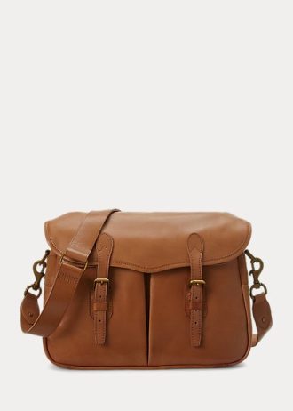 Hnědé pánské kožené kabelky Ralph Lauren Heritage