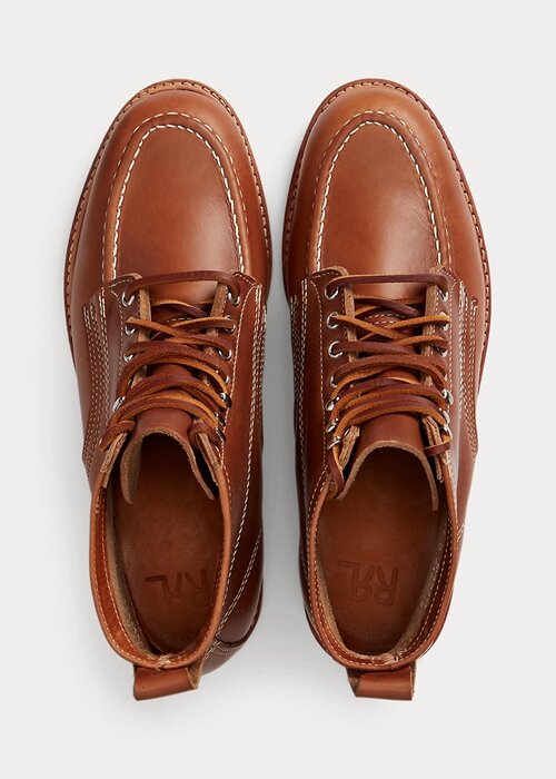 Hnědé pánské kožené šněrovací boty Ralph Lauren Hnědé pánské kožené šněrovací boty Ralph Lauren
