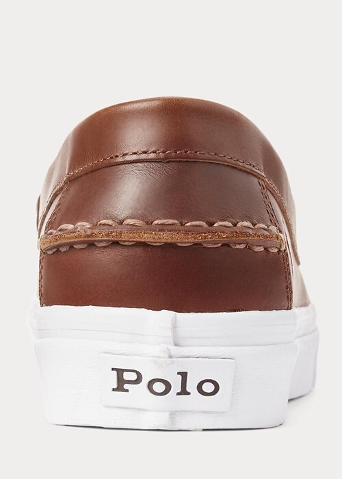 Hnědé pánské kožené penny mokasíny Ralph Lauren Keaton Hnědé pánské kožené penny mokasíny Ralph Lauren Keaton