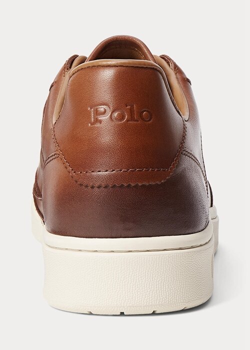 Hnědé pánské kožené tenisky Ralph Lauren Court Hnědé pánské kožené tenisky Ralph Lauren Court