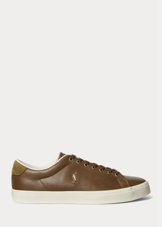 Hnědé pánské kožené tenisky Ralph Lauren Longwood