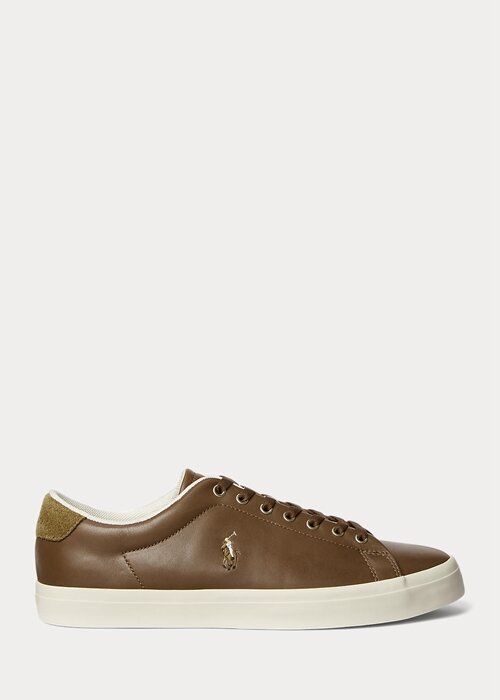 Hnědé pánské kožené tenisky Ralph Lauren Longwood Hnědé pánské kožené tenisky Ralph Lauren Longwood