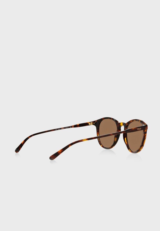 Hnědé pánské kulaté sluneční brýle Ralph Lauren 0Ph4110